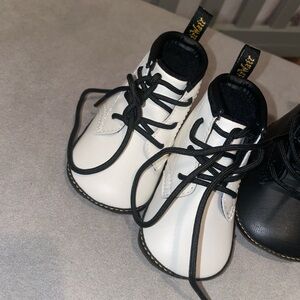 Dr. Martens White and Black Baby Shoes